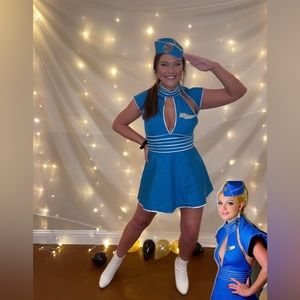 Britney Spears Toxic
Brit Air Hostess Outfit Cosplay Costume Turquoise